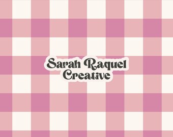 Spring Gingham Seamless Pattern: Pink Checks Seamless Repeat (Digital Download) - Commercial Use