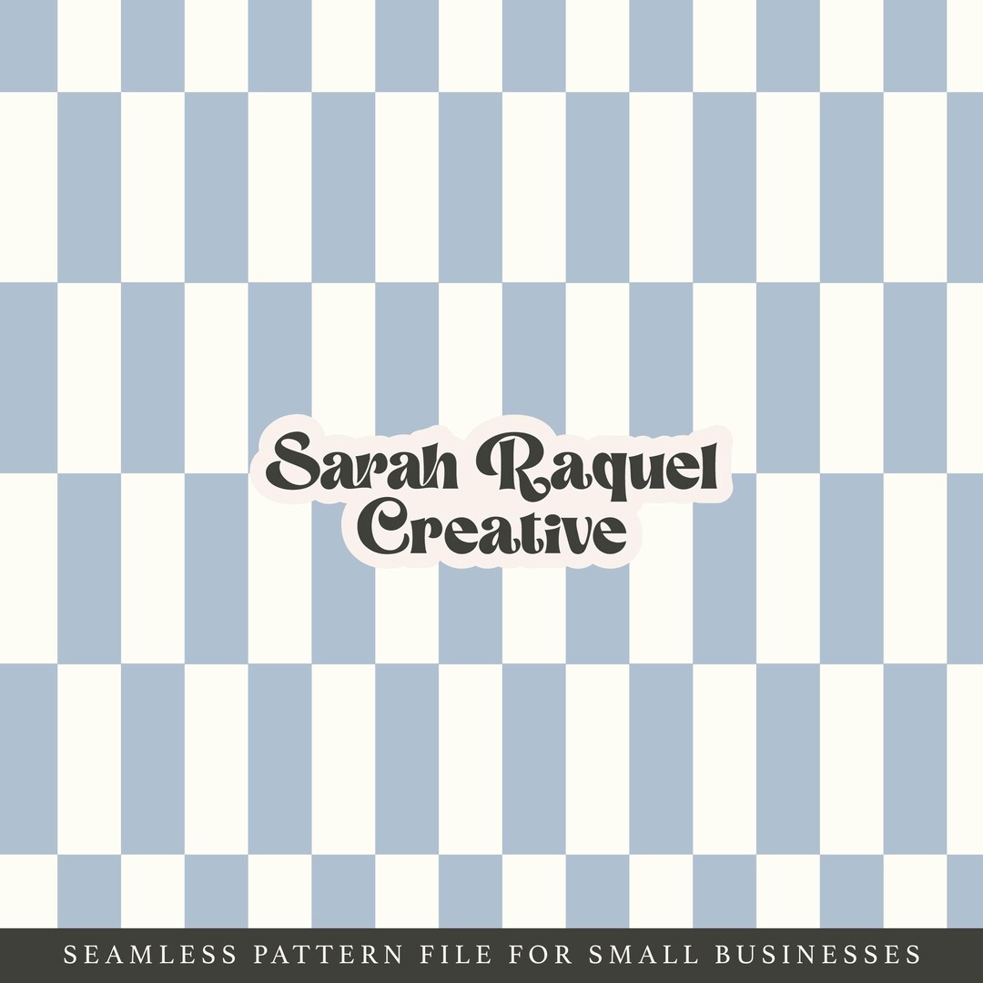 Summer Checkerboard Seamless Pattern - Rectangle Ocean Blue Checks ...