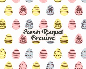 Easter Eggs Seamless Pattern: Pastel Spring Design - Commercial License