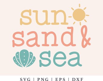 Summer Beach SVG Cut File -  Sun Kissed PNG (Digital Download)
