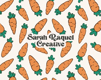 Easter Carrots Seamless Pattern: Spring Seamless Repeat (Digital Download) - Commercial Use