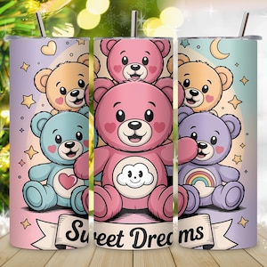 Cartoon Characters Tumbler Wrap PNG | 20 oz Skinny Straight & Tapered | Movie Character Sublimation Digital Download , sweetdream wrap
