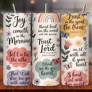 Bible Verse Tumbler Wrap: Christian 20oz Skinny Tumbler Sublimation Design (PNG Digital Download)