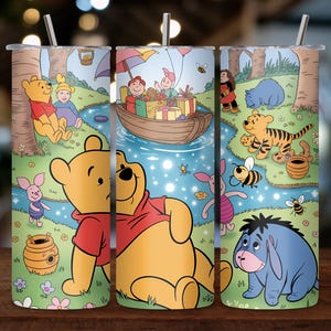 Winnie the Pooh Tumbler Wrap PNG: Kids Sublimation Design (Digital Download)