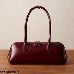 Genuine Leather Baguette Bag: Vintage-Inspired Shoulder Purse
