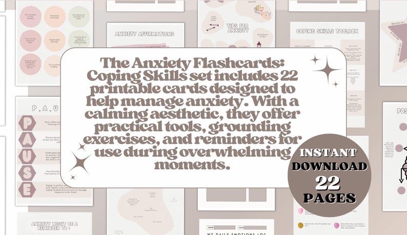 Anxiety Flashcards | Coping Skills Toolkit | Mental Health Printable ...