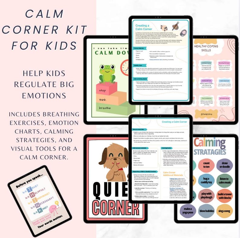Calm Corner Posters Bundle | SEL, Breathing, Calming Strategies ...