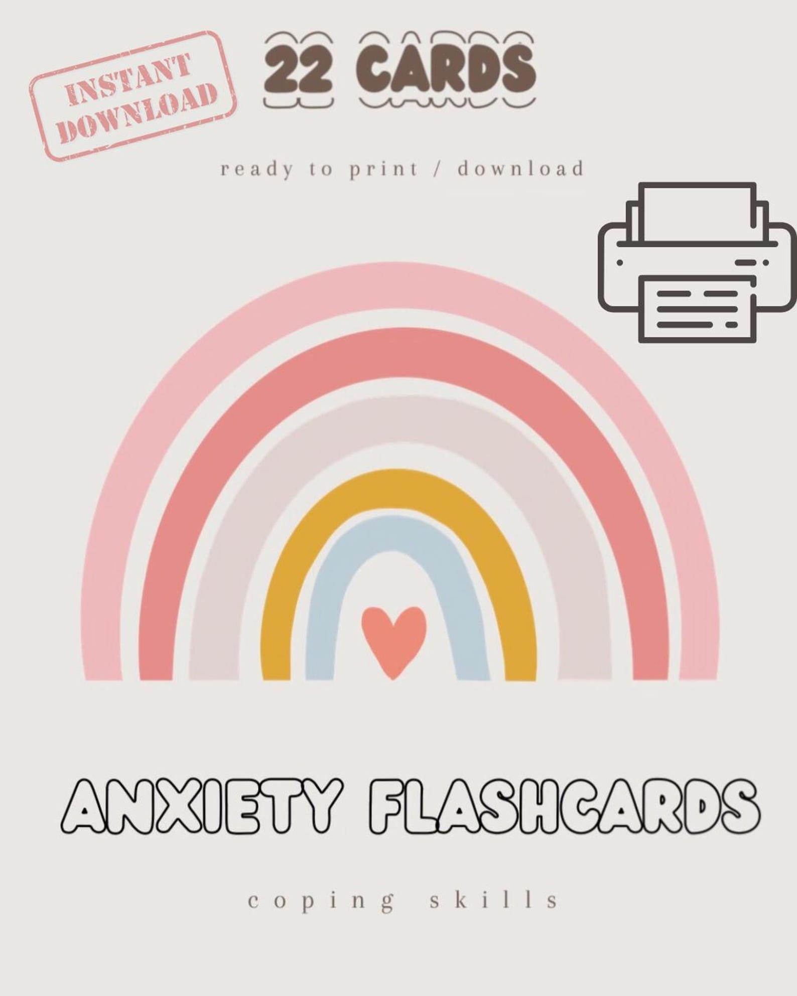 Anxiety Flashcards | Coping Skills Toolkit | Mental Health Printable ...