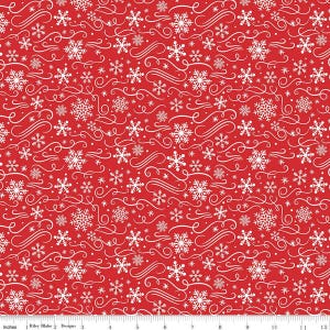 The Magic of Christmas Snowflake Red by Riley Blake Fabrics