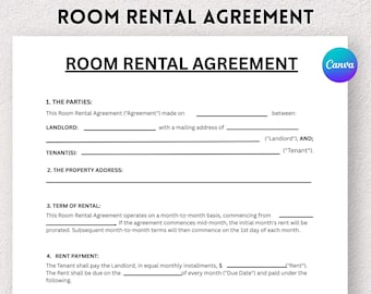 Editable Rental Agreement Template: Printable Lease Contract (Digital Download)