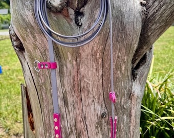 1/2" Hands-Free Biothane Dog Leash: Waterproof, Adjustable Clip Lead, Slip Lead, Cross Body Leash, Hands Free Leash