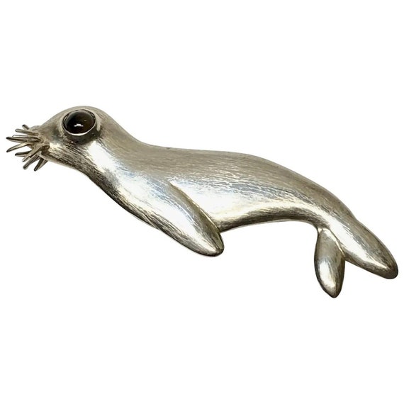 Modernist CLIFFORD RUSSELL Seal Brooch ~ Handwroug