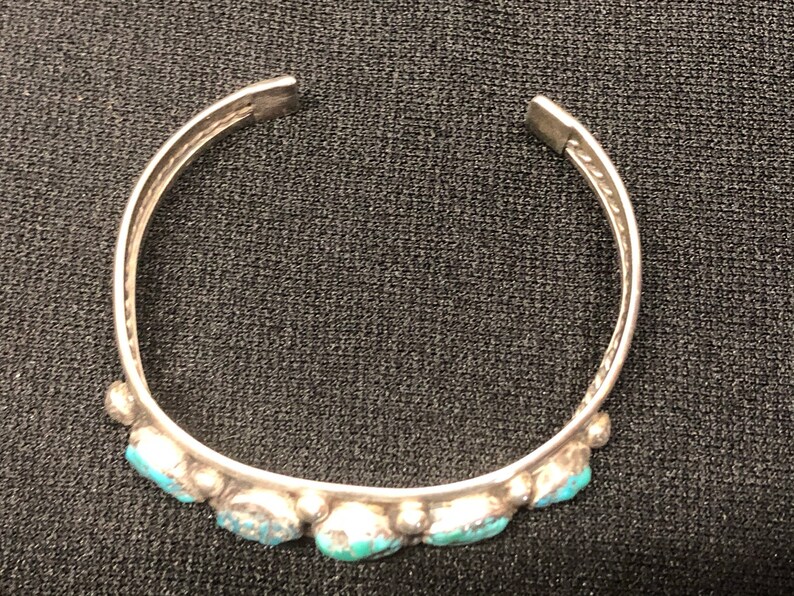 Vintage Southwest N A Turquoise Hand Cast Bracelet