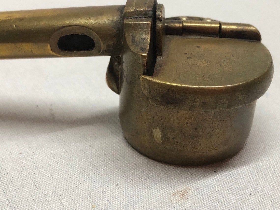 Antique Brass Japanese Calligraphy Pen and Inkwell Holder Etsy