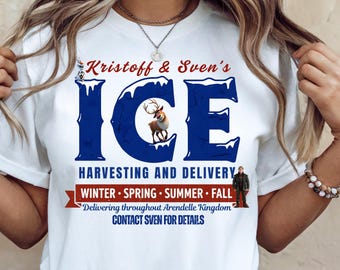 Kristoff & Sven Ice Delivery Shirt: Frozen Trip Inspired T-Shirt for Men kids, Disney Vacation Tee, Arendelle Ice Harvesting Shirt