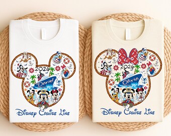 Disney Cruise Line Shirt 2026, Custom Mickey or Minnie Mouse Cruise Tee with Name, Personalized Family Vacation Shirt, Matching Group Outfit