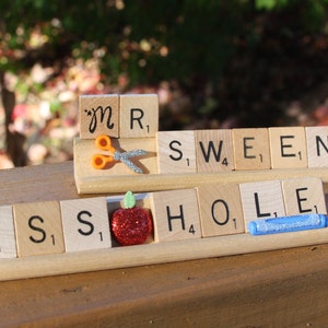 Custom Scrabble Desk Teacher Nameplate