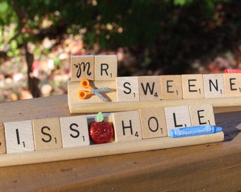 Custom Scrabble Desk Teacher Nameplate