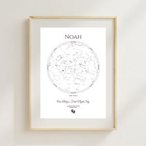 Our Baby’s First Night Sky Star Map, Custom Birth Star Map, Personalized Baby Gift, Newborn Wall Art, Baby Shower Gift Printable