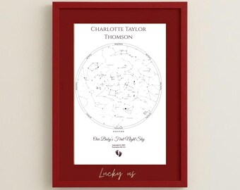 Baby's First Night Sky Star Map Personalized Newborn Gift (Printable Digital Download)