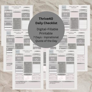 Self Care Checklist | Printable Wellness Planner for Women Over 40 | Busy Mom Routine Tracker | Fitness, Water, Mood, Gratitude PDF image 11