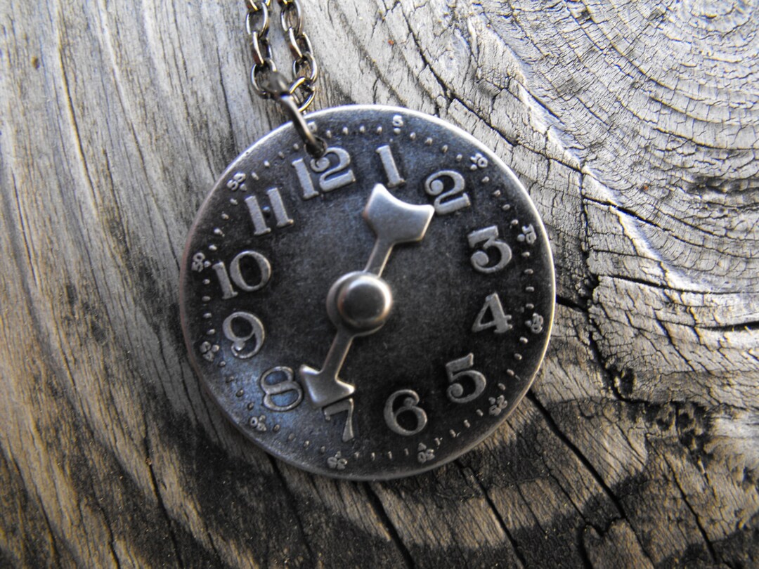 Clock Face Necklace Etsy