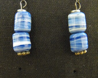 Blue & white earrings