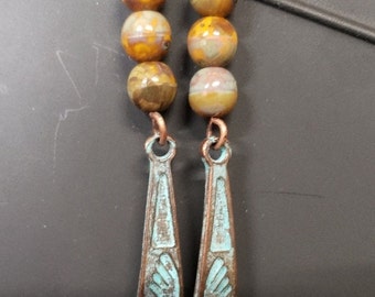 flute playing native American earrings