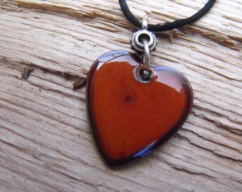 Red Enamel Heart Necklace