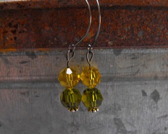 Yellow  & green earrings