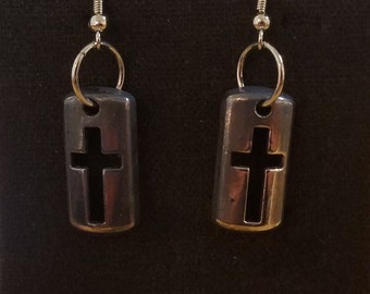 Metal cross earrings