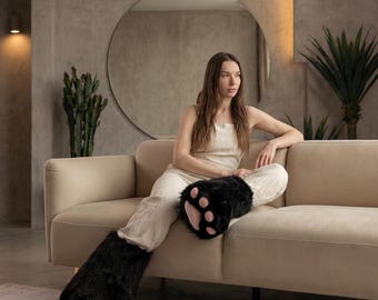 Cat Paw Boots, Kawaii Furry Boots, Cosplay Animal Feet Shoes, Plush Cat Paw Slippers, Festival Costume Boots, Fursuit Footwear