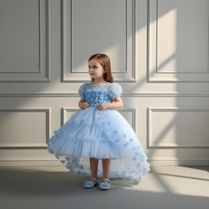 green emerald velvet dress Girls Ruffled High Low Dress