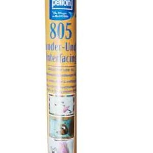 May include: A white roll of Pellon 805 Wonder-Under interfacing. The label is blue and yellow with the text "Pellon" and "805 Wonder-Under interfacing". The roll is 15 inches x 2 yards.