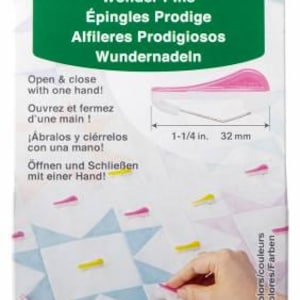 Wonder Pins, Pink and Yellow Assortment 20Ct, Quilting Pins, Basting Pins, Clover