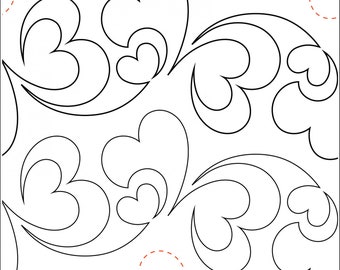 Machine Quilting Tear Away Paper 5.25" Pieces of My Heart, package of four 48" sheets, Free Motion Quilting