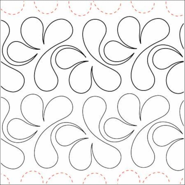 Machine Quilting, Tear Away Paper 4.25" Splish Splash Package of four 48" sheets, Urban Elementz Designs
