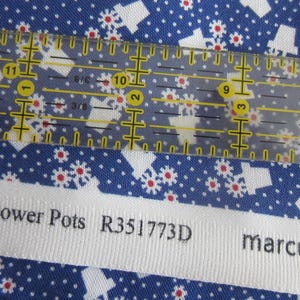 Aunt Grace Goes Bold R351773D Blue, Flower Pots, Marcus Fabrics, Judie Rothermel, Quilting Fabric