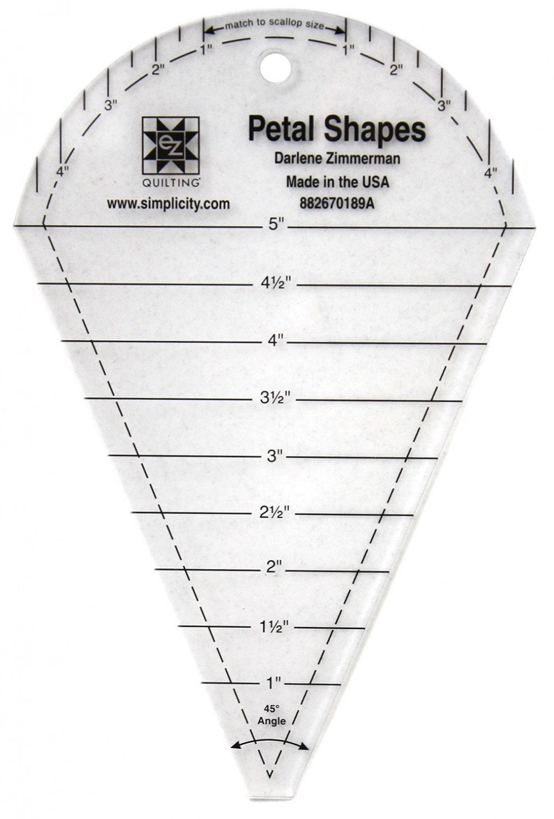 Easy Petal Shape Template Triangle Quilt Ruler Template Etsy
