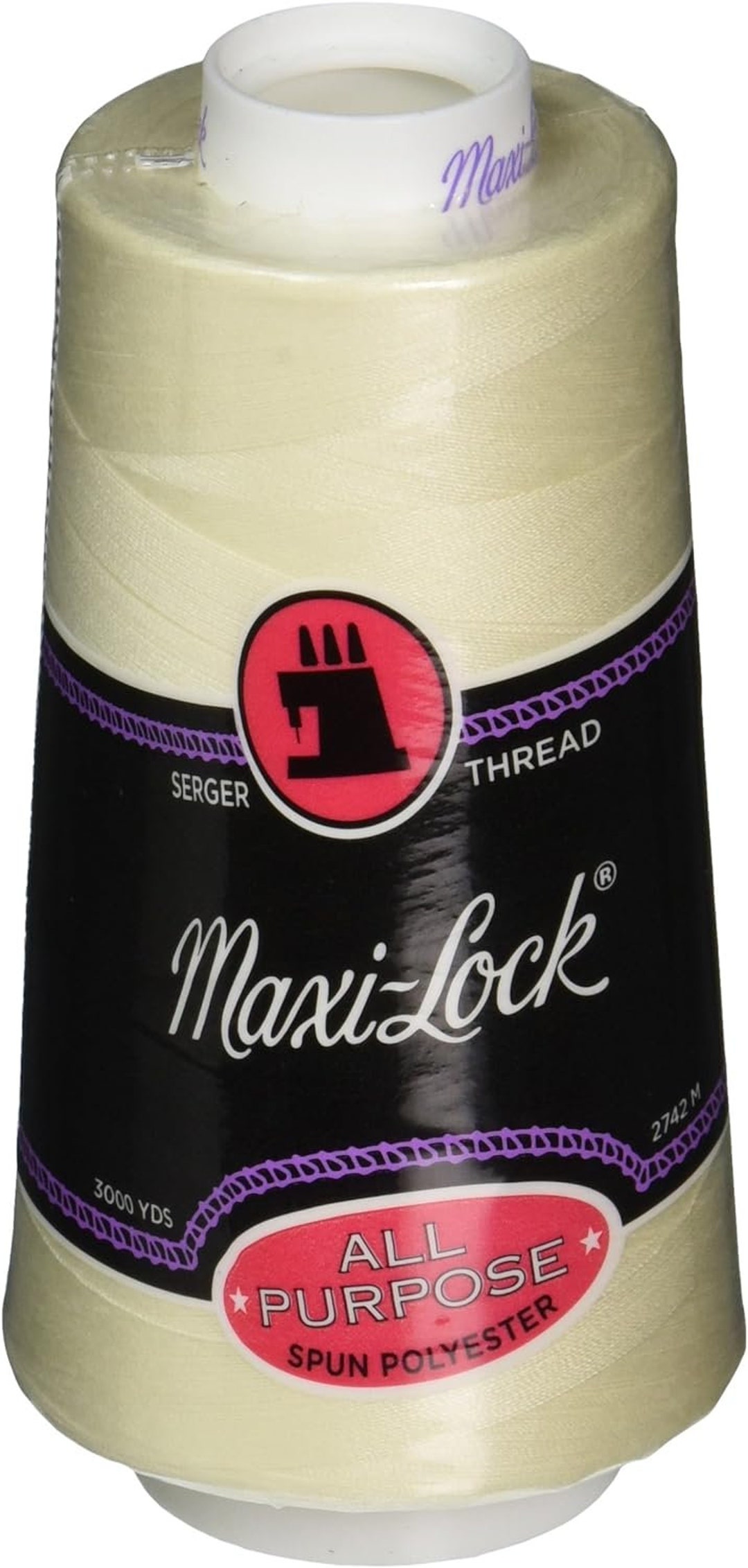 Maxi-lock Thread 3000 Yds. 100% Spun Polyester, Eggshell, All Purpose ...