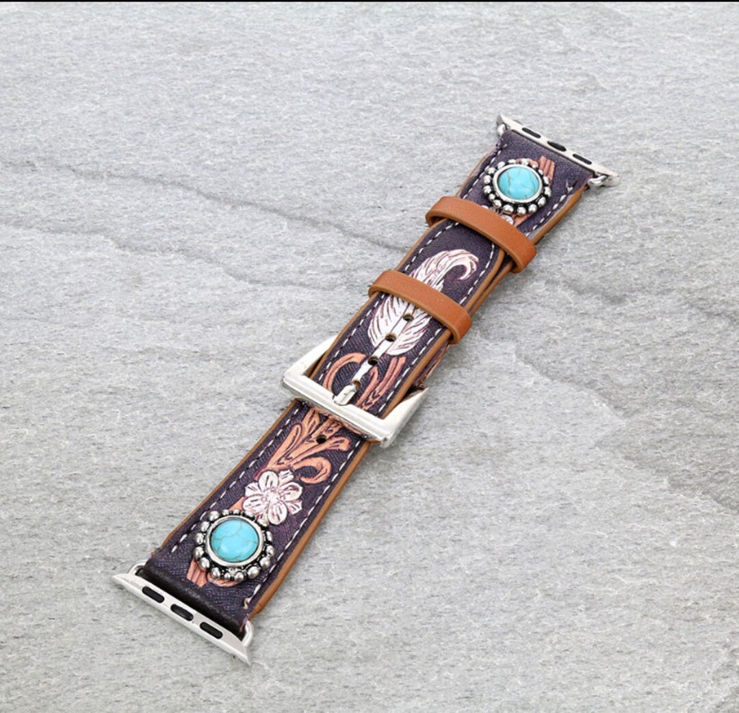 Western Apple Watch Leather Band 42/44/45mm Etsy