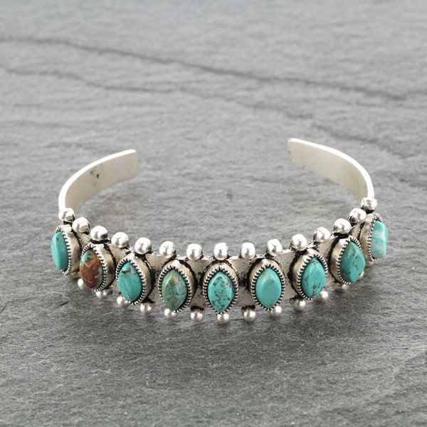 Natural Turquoise Cuff-Bracelet