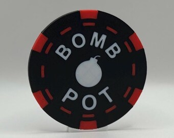 Poker Bomb Pot Button: Texas Hold ‘Em Poker Chip Double-Sided, Card Game Piece, Poker Gift and Prize/Present, Tournament Poker Home Game