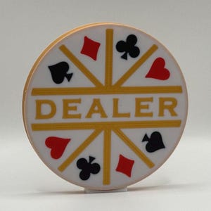 Individueller Poker Händler Button: Doppelseitiger Poker Chip für Texas Hold 'Em, Geschenk Poker Spieler, Turnierpreis, Home Game Accessoire