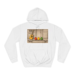 Colorful Music Inspired Unisex College Hoodie - Perfect for Reggae Music Lovers, Gift for Students, Marley. [...]
