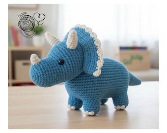Triceratops Crochet Pattern: Amigurumi Dinosaur (PDF Pattern), Dinosaur Crochet, EasyTriceratops Crochet Pattern Dino sauramigurumi pattern