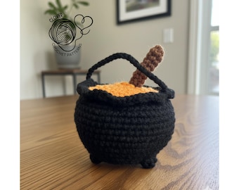 Mini Kessel Häkeln Muster, Groß und Mini befüllbarer Kessel, Kessel mit Deckel Muster, Kessel Amigurumi Muster