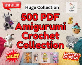 500 patrones de amigurumi de crochet, patrones de amigurumi de crochet, paquete de patrones de crochet definitivo, patrón de amigurumi, patrones de crochet