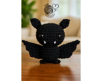 Mini Fledermaus einfach niedrig Halloween Fledermaus Häkelanleitung, Vampir Fledermaus Amigurumi Muster, Fledermaus Ornament Schlüsselanhänger Taschenhalter, Fledermaus Girlande