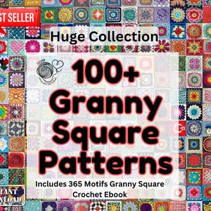 100 Crochet pdf Granny Square, Animal Granny Squares Crochet Patterns, Animal Baby Blanket Squares, Farm Squares,Granny SquareS